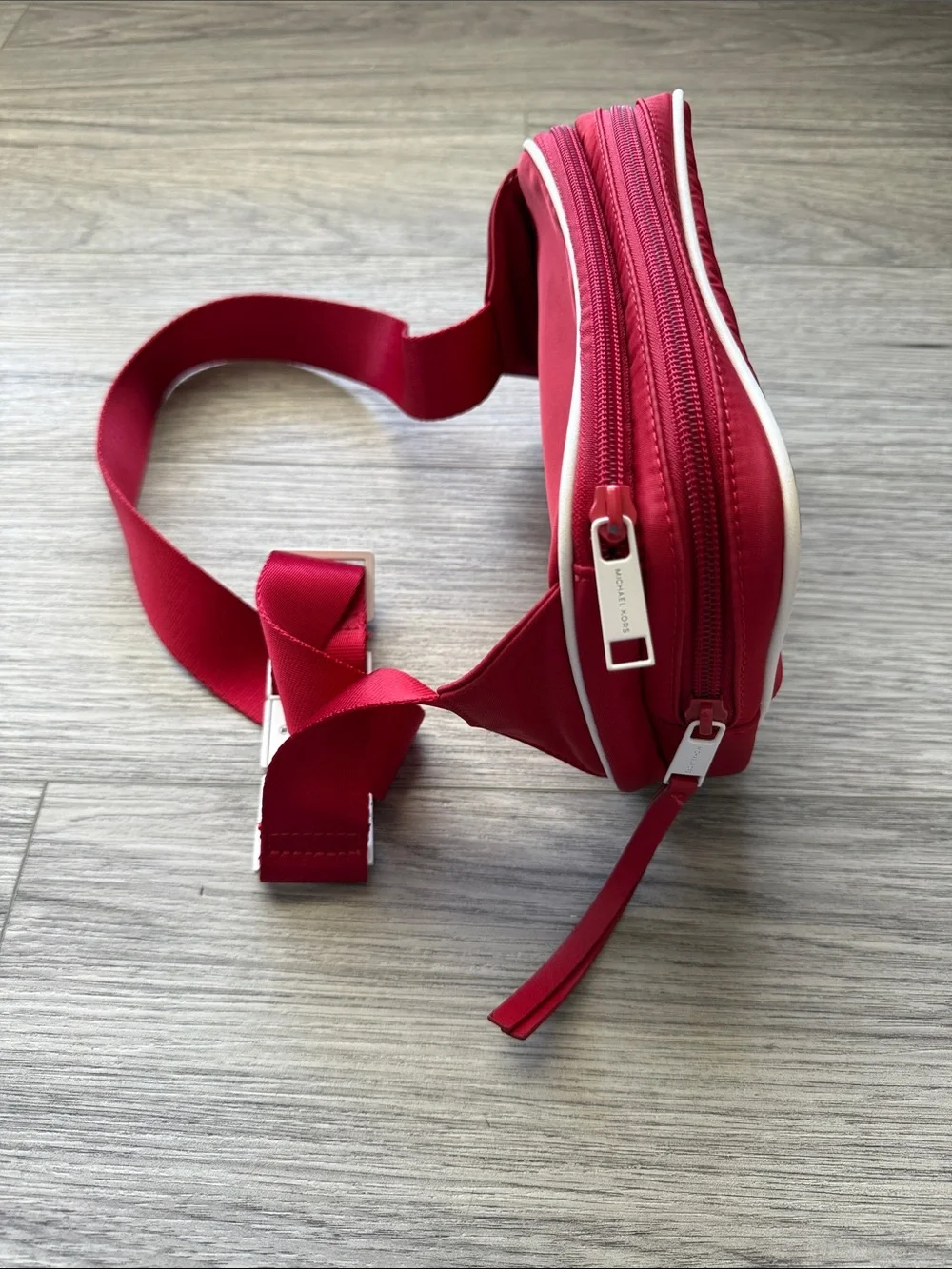 Michael Kors Red Belt Bag with White Trim